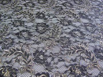 Azul metálico da tela do laço do vintage, tela floral SYD-0002 do laço do tule de nylon fornecedor