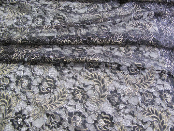 Azul metálico da tela do laço do vintage, tela floral SYD-0002 do laço do tule de nylon fornecedor