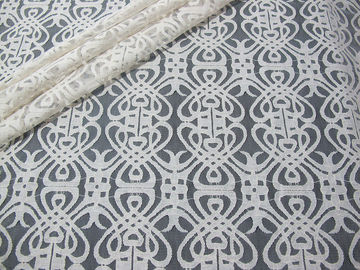 A tela/elástico de nylon do laço do algodão cinzento do voile fez malha a tela SYD-0003 do laço fornecedor