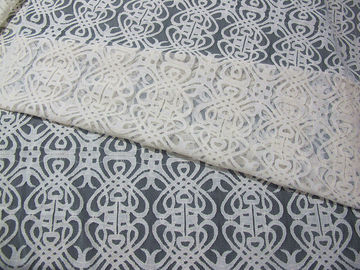 A tela/elástico de nylon do laço do algodão cinzento do voile fez malha a tela SYD-0003 do laço fornecedor