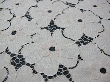 Tela de nylon do laço do algodão pesado floral/tela branca SYD-0005 do laço do estiramento fornecedor