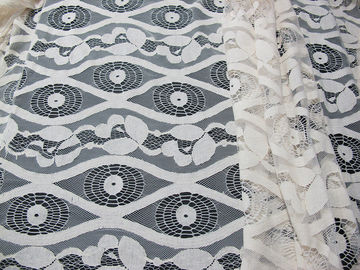 Tela de nylon do laço do voile do algodão macio do marfim, tela de malha floral SYD-0012 do laço fornecedor