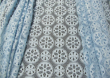 Material de nylon do vestido do projeto do floco de neve da tela do laço do algodão dos azuis marinhos fornecedor