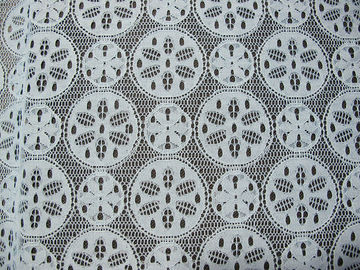 Material de nylon do vestido do projeto do floco de neve da tela do laço do algodão dos azuis marinhos fornecedor