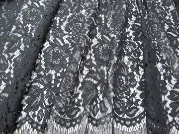 Material elástico cinzento do laço do cabo/tecido de algodão de nylon viscoso floral CY-DK0011 fornecedor
