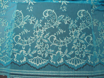Azul metálico da tela do laço do vintage, tela floral SYD-0002 do laço do tule de nylon fornecedor