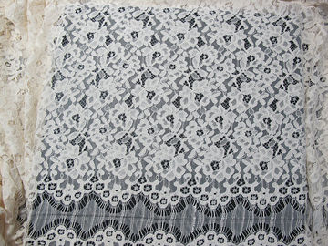 Da tela amarrado do laço da pestana rayon floral material pesado branco do laço/de nylon fornecedor