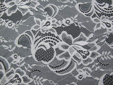 Floral suíço de nylon branco da tela do laço feito malha com laço da beira e borda da vieira fornecedor