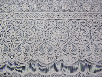 Pestana cinzenta da tela elástico de nylon do laço do algodão flor grossa feita malha para a senhora Pingamento fornecedor