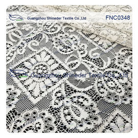 da tela de nylon do laço do poliéster do algodão de 150CM cabo preto floral Rhombic fornecedor