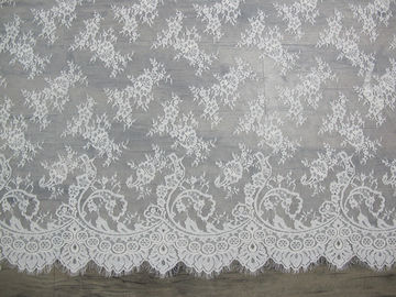 Guarnição de nylon macia do laço da pestana do algodão, tela do laço do branco de vestido do casamento fornecedor