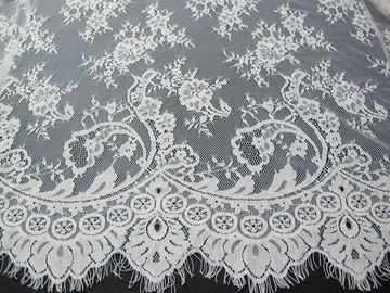 Guarnição de nylon macia do laço da pestana do algodão, tela do laço do branco de vestido do casamento fornecedor