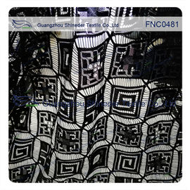 Tela de nylon do laço de rayon Rhombic preto do casamento fornecedor
