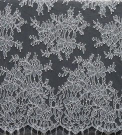 projeto de nylon da flor branca da tela do laço da largura de 150cm para o vestido fornecedor