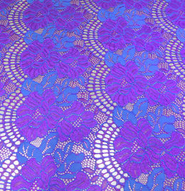 tela de nylon do laço do algodão floral da largura de 150CM roxa/branca/preto para o pingamento das senhoras fornecedor