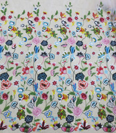 Multi - a tela bordada floral do laço da cor, faz crochê matérias têxteis da forma fornecedor