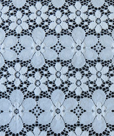 Guarnição floral azul elástica da tela do laço do Spandex de nylon para a senhora Vestuário fornecedor