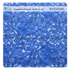 Tela amarrado azul do laço para vestidos de casamento/telas laço da alta-costura fornecedor
