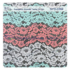 Tela Scalloped amarrado do laço do poliéster de nylon/vestido floral da tela do laço fornecedor