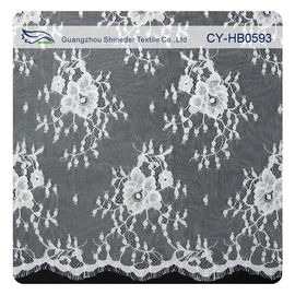 Tela de nylon para vestidos de casamento, tela floral Scalloped do laço de Chantily do laço fornecedor