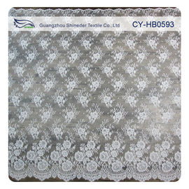 Tela de nylon para vestidos de casamento, tela floral Scalloped do laço de Chantily do laço fornecedor