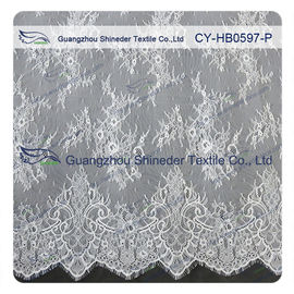 Laço nupcial de Chantilly da flora bonita para o vestido de casamento com material de nylon fornecedor