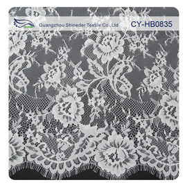 Laço suíço de nylon de Chantilly do voile 100, tela francesa personalizada do laço fornecedor