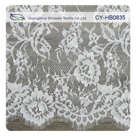 Laço suíço de nylon de Chantilly do voile 100, tela francesa personalizada do laço fornecedor