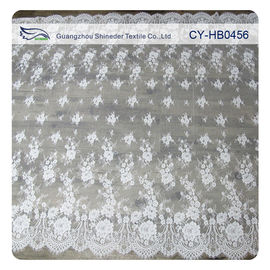 Costume floral de nylon da tela do laço de Chantilly Embroideried do marfim impresso fornecedor