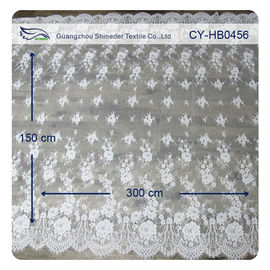 Costume floral de nylon da tela do laço de Chantilly Embroideried do marfim impresso fornecedor