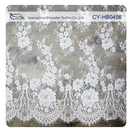 Costume floral de nylon da tela do laço de Chantilly Embroideried do marfim impresso fornecedor