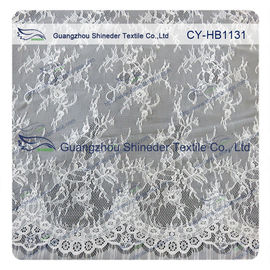 Tela suíça do laço do voile Chantilly do laço nupcial de nylon de 100, costume impressa fornecedor
