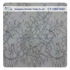 Laço nupcial floral encantador macio fino de Chantilly, laço de nylon do vestido de casamento da vieira fornecedor